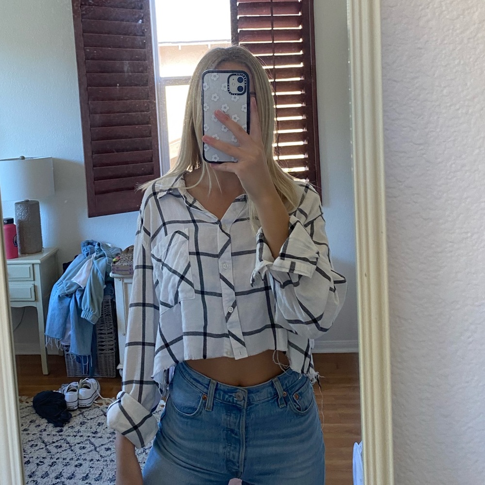 cropped flannel
